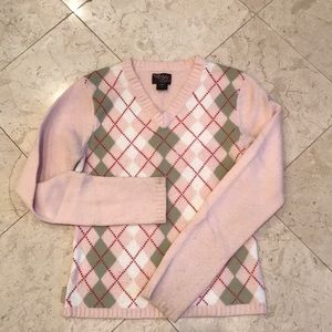 Plaid Roxy V neck sweater